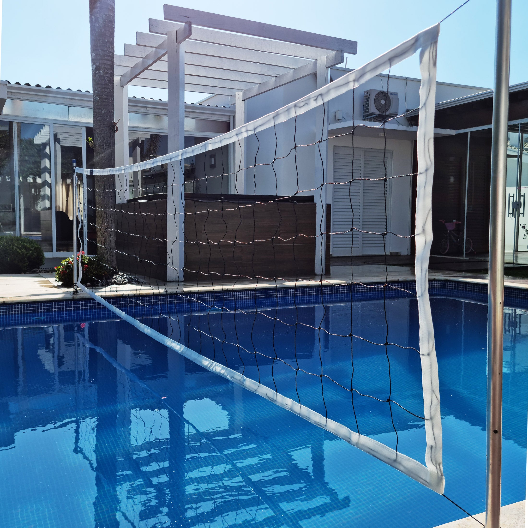 Rede de Biribol Vôlei de Piscina 4 Faixas - Gismar Redes