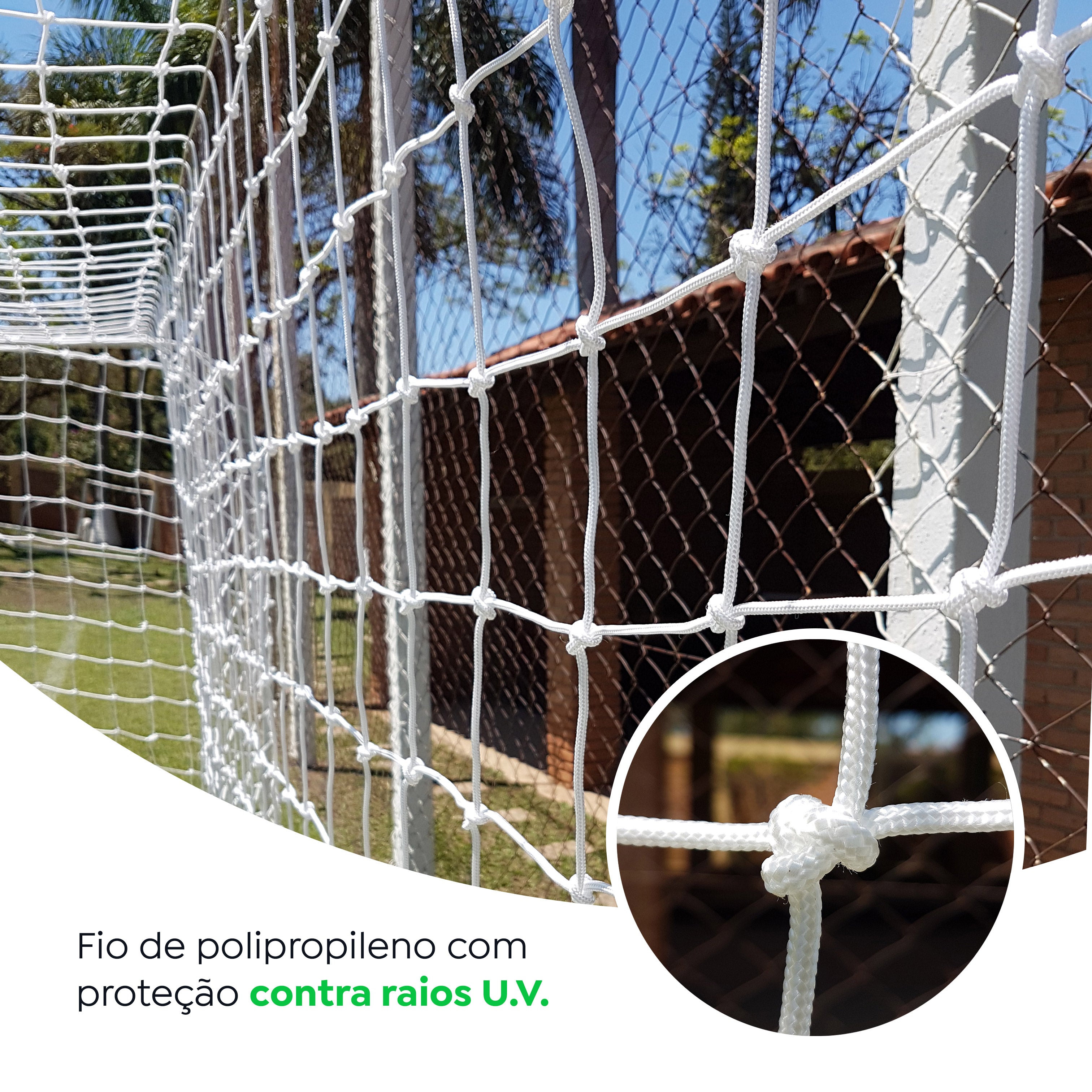 Par de Rede para Trave, Gol Futebol de Campo Seda Véu - Gismar Redes