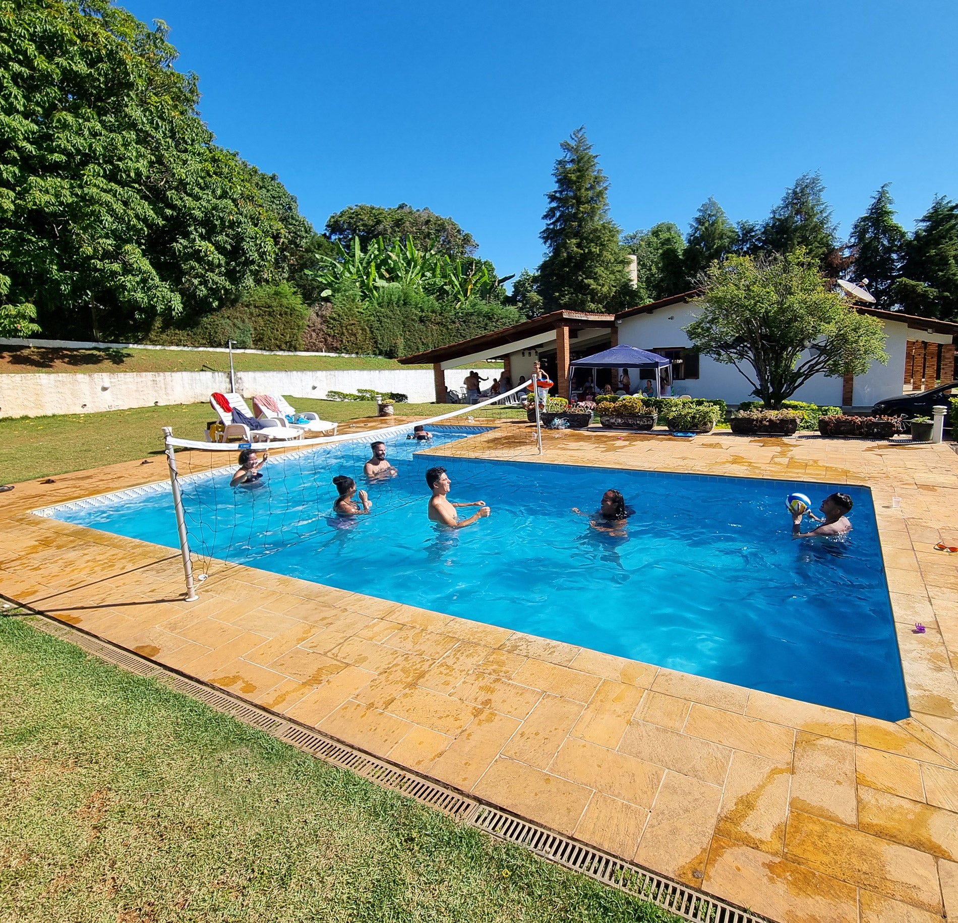 Rede de Biribol Vôlei de Piscina Recreativa Branca - Gismar Redes