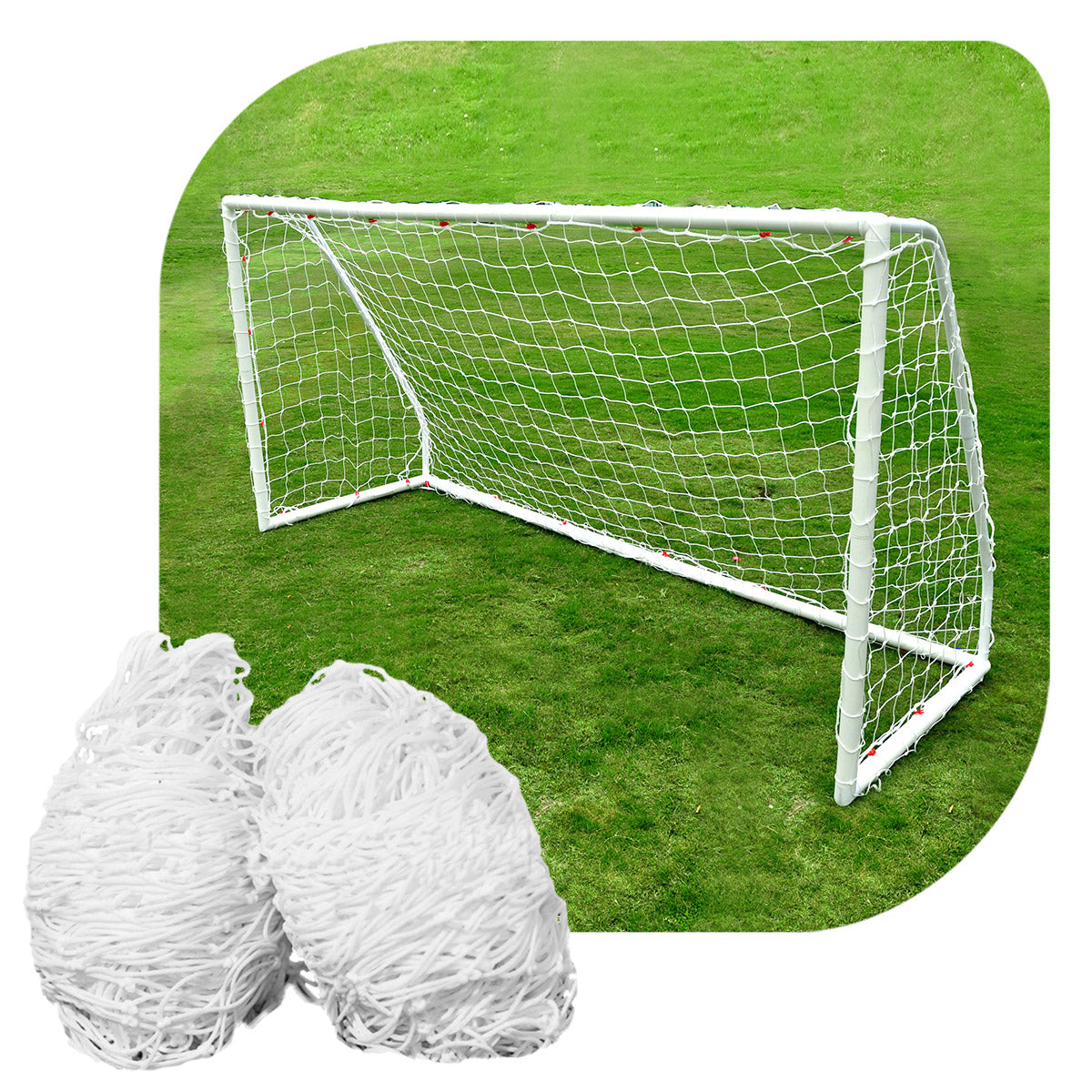 Par de Rede para Mini Gol Nylon - Branco - Gismar Redes